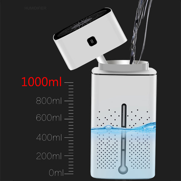 1000ml 7 Color LED Electric Air Humidifier Aroma Air Diffuser Purifier Ionizer - White