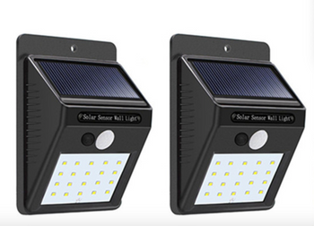 2 Pcs Solar Power 20 LED PIR Motion Sensor Wall Light Waterproof Outdoor Path Yard Garden Security Lamp