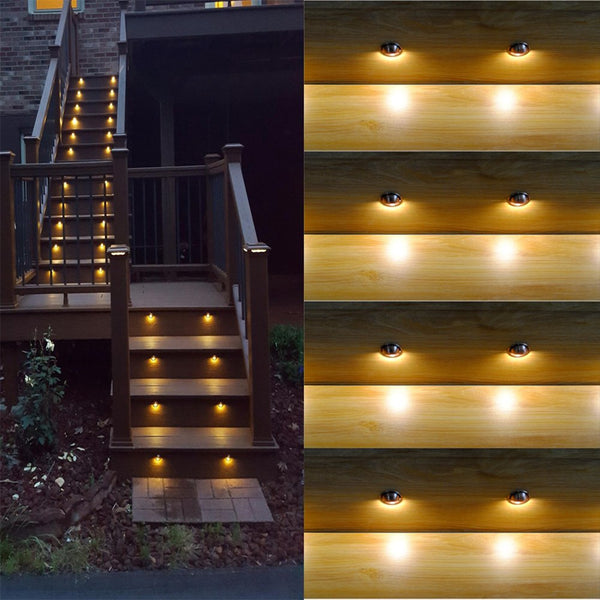 10pcs LED Deck Step Stair Light Garden Outdoor Landscape Yard  Pathway  Night Lamp Kit